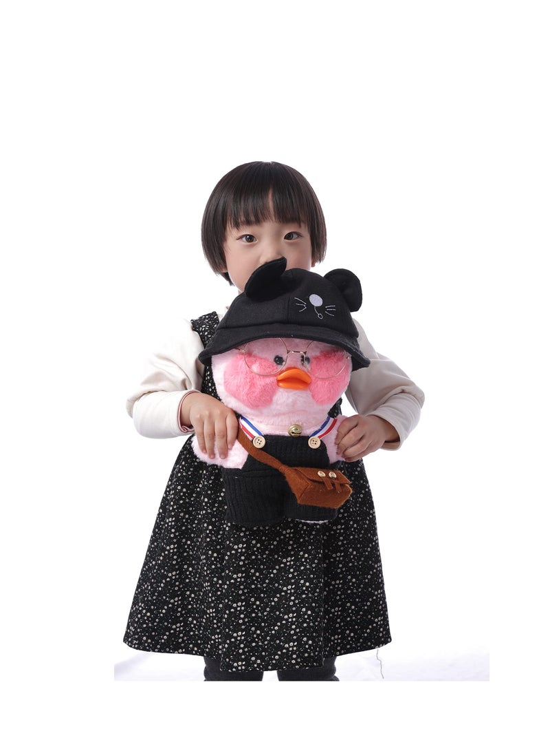 KASTWAVE Duck Stuffed Animal Toy Yellow Duck Stuffed Animal Toy Soft Plush Toy for Kids Girls DIY Hugglable Plush Toy with Cute Hat and Costume Best Gifts for Duckling with Glasses 12inch 30cm - Image 2