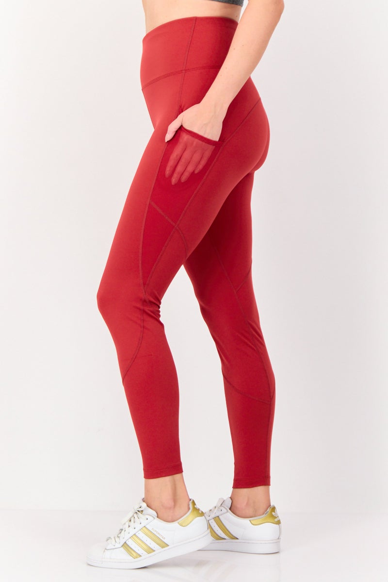 asics Women Sportswear Fit Training Leggings, Red - Image 3