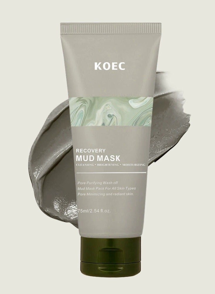 ك أو إي سي [قناع كاردي ب] قناع الوجه من طين الطين للتعافي | K-Mud | قناع الوجه المرطب والمرطب الكوري للمسام العميقة 91.8٪ مكونات مشتق 75 مل - Image 1