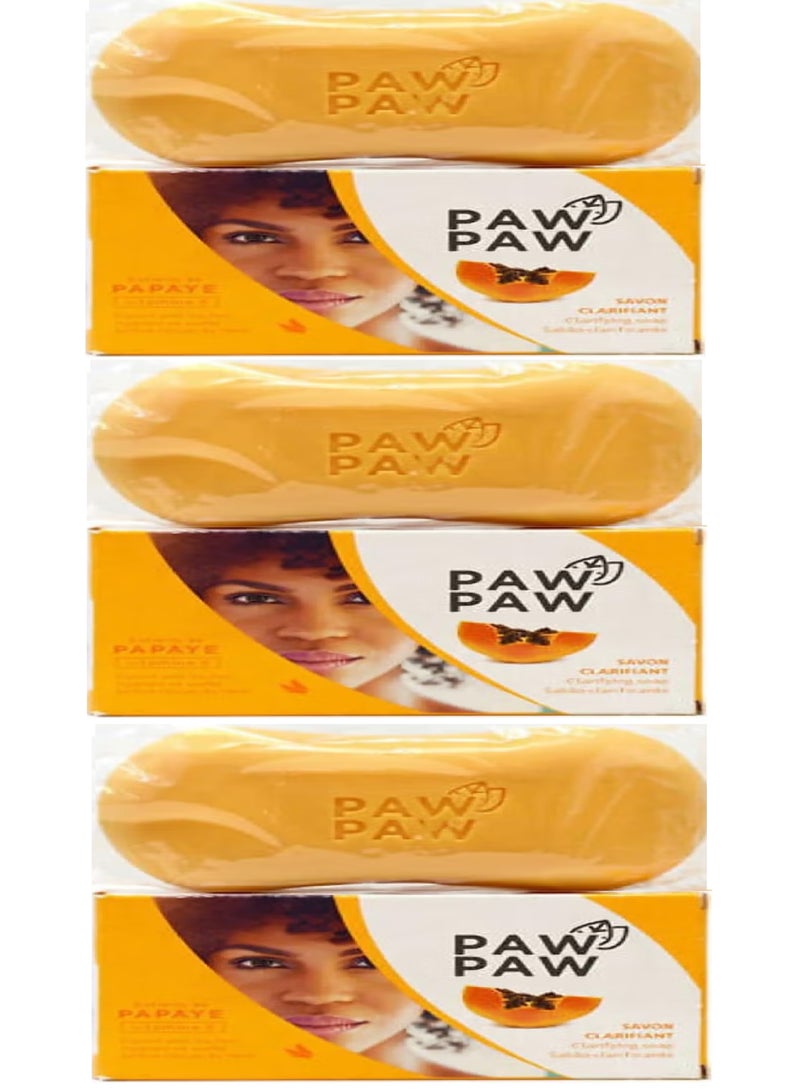 باو باو 3 قطعة من صابون تنظيف من باو باو مع فيتامين E ومستخلصات البابايا 180 جم - Image 1