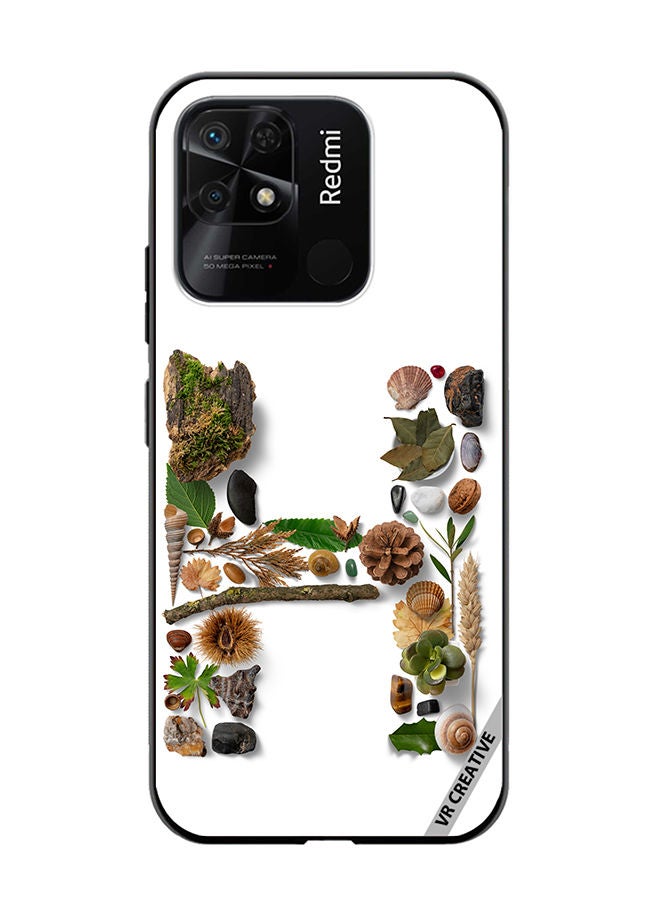 Protective Case Cover For Xiaomi Redmi 10C Alphabet H Design Multicolour