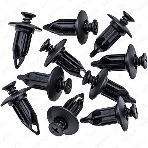 Rexka 10pcs Bumper Cover Retainer Clips 12mm Push Pin Compatible with Chrysler 6502625 07-18 Jeep Wrangler & Wrangler Unlimited JK Dodge Dakota Durango Ram 1500 2500 3500 4500 5500 GM 10140480 - Image 1