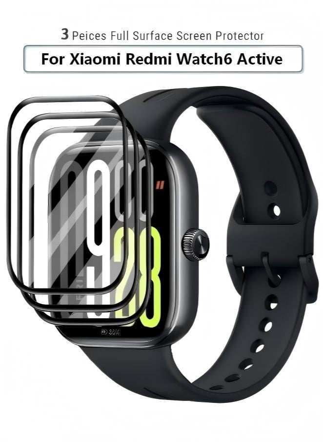 3 قطع من واقيات الشاشة لساعة Redmi Watch 6 Active، فيلم حماية شاشة فائق الوضوح بتغطية كاملة - Image 1