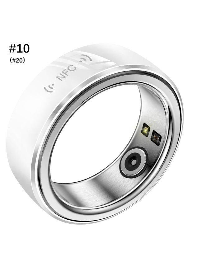 معدل ضربات القلب Spo2 مراقب النوم IP68 مقاوم للماء NFC حلقة ذكية-اللون: #10 أبيض - Image 1