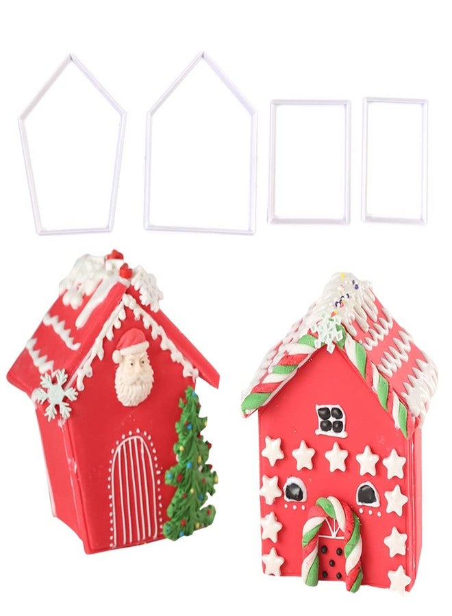 Aprildecember Gingerbread House Cookie Cutter Set, 3D Plastic Mini Christmas Cookie Cutter Kit, Biscuit Mold DIY Baking Tools - Image 1