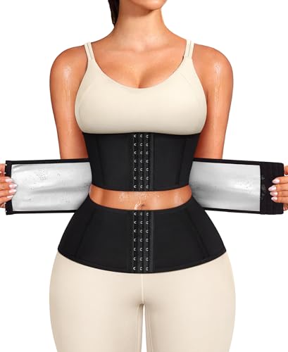 Junlan Sweat Waist Trainer for Women Sauna Waist Trainer for Working Out(Black,Medium) - Image 1