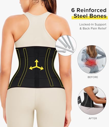Junlan Sweat Waist Trainer for Women Sauna Waist Trainer for Working Out(Black,Medium) - Image 4