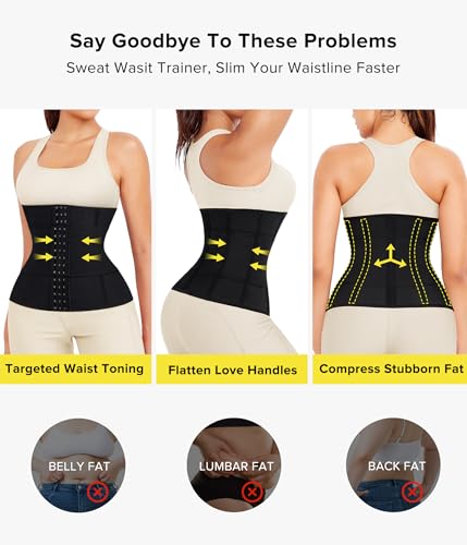 Junlan Sweat Waist Trainer for Women Sauna Waist Trainer for Working Out(Black,Medium) - Image 5