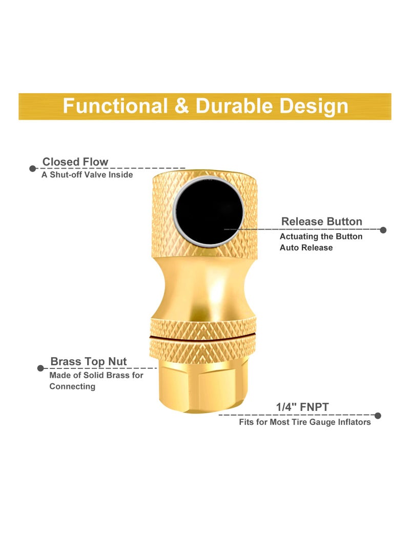 Excefore Locking Air Chuck, Heavy-Duty Brass Air Chuck for Tires, Easy to Use, Leak-Proof, Rated up to 200psi (2 Pack)  - Image 2