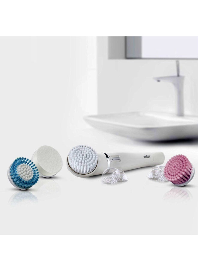 BRAUN 4-Piece Bonus Edition Facial Cleansing Replacement Brush Set White/Pink/Blue - Image 2