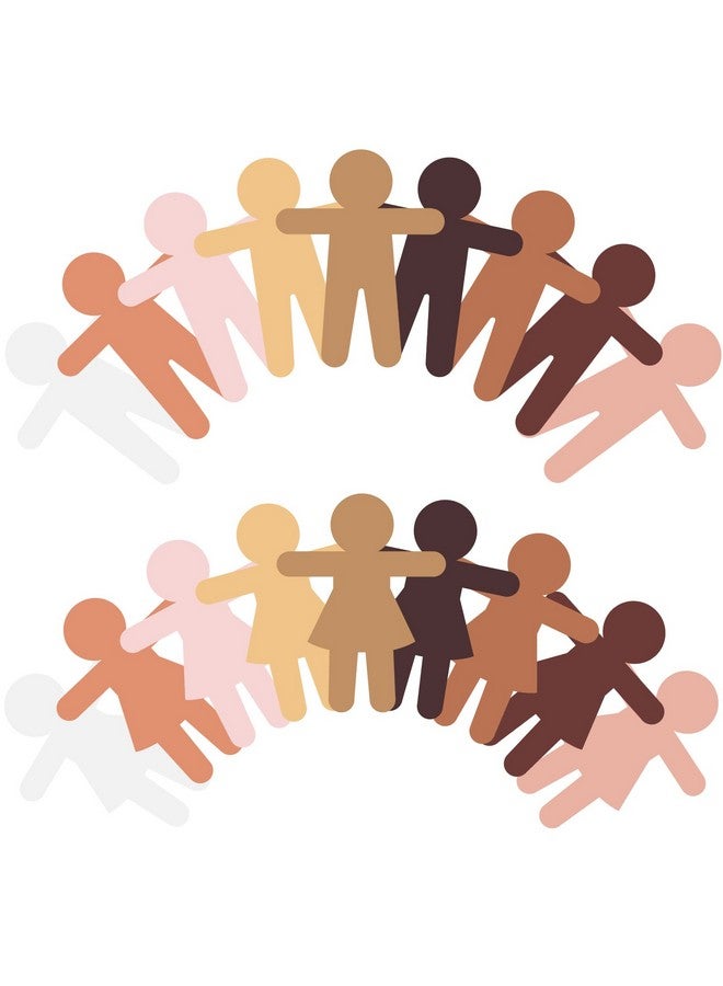 Geyee People Cut Outs Blank People Cutouts Color Paper Cutouts Boy Girl Cut Out Person Multicultural Creative Cut-Outs For Craft Art Project Home School Design Decoration(54 Pcs) - Image 1