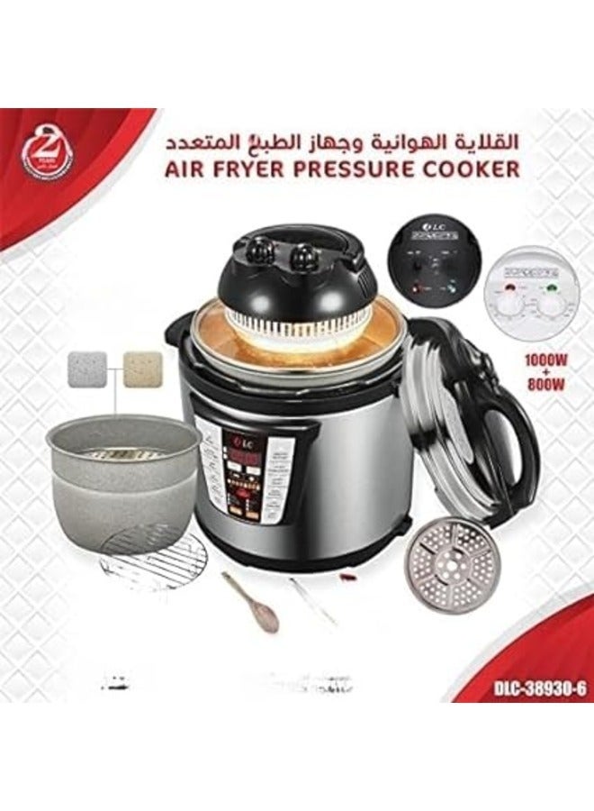 DLC DLC 2 In 1 Air Fryer And Electric Pressure Cooker, 6 Liters 800-1000 Watts DLC-38930-6 - Image 2