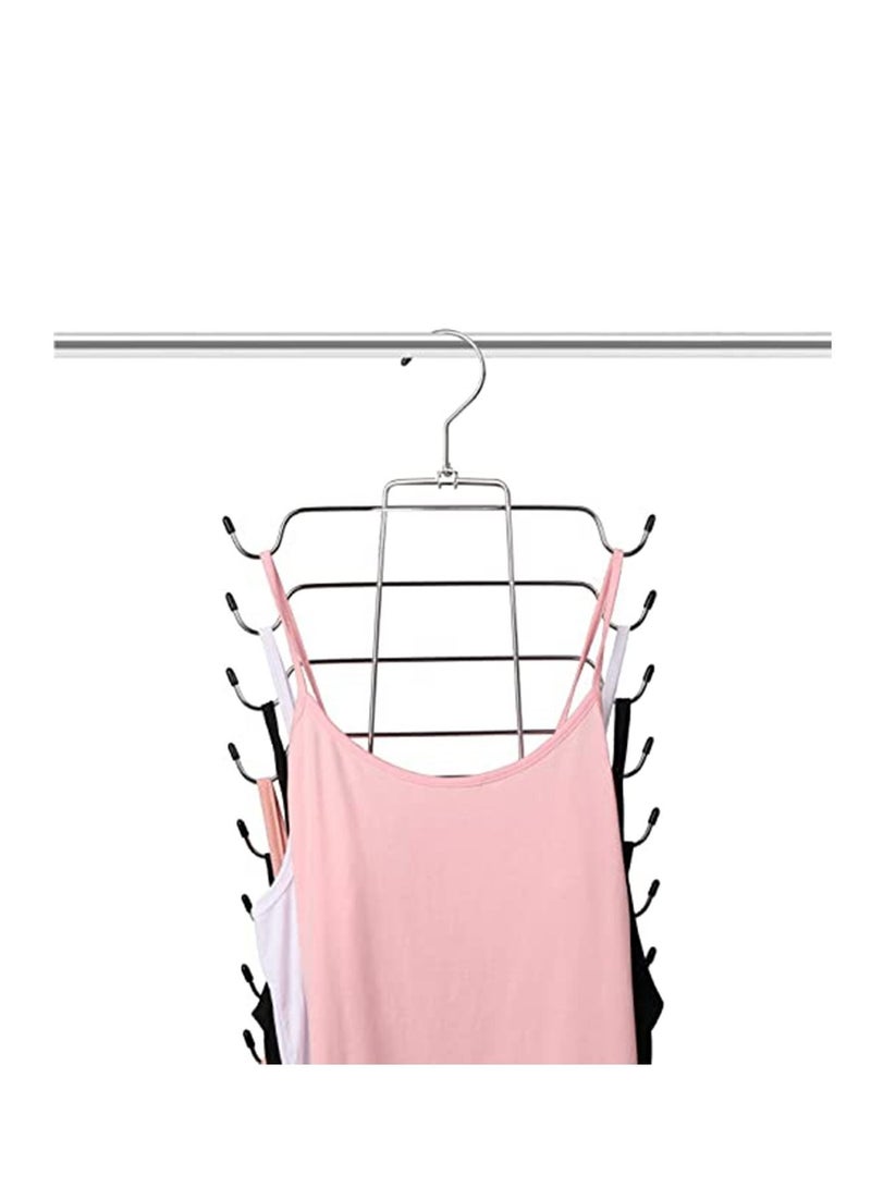 Y&D Tank Tops Hanger Metal Folding, 8 Tiers Foldable Bra Space Saving Closet Organizer for Strap Dress Cami, Bras Pajamas Bathing Suits Belts Ties and More - Image 1