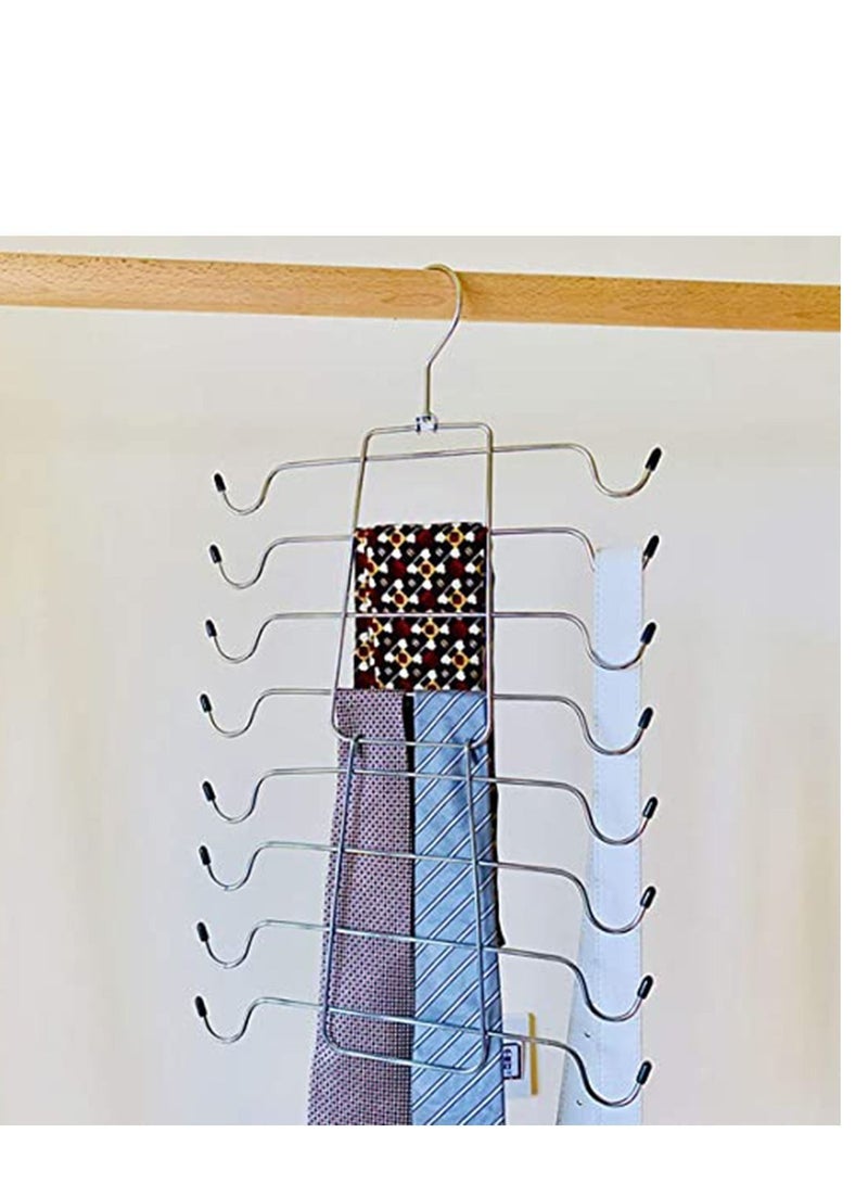 Y&D Tank Tops Hanger Metal Folding, 8 Tiers Foldable Bra Space Saving Closet Organizer for Strap Dress Cami, Bras Pajamas Bathing Suits Belts Ties and More - Image 2