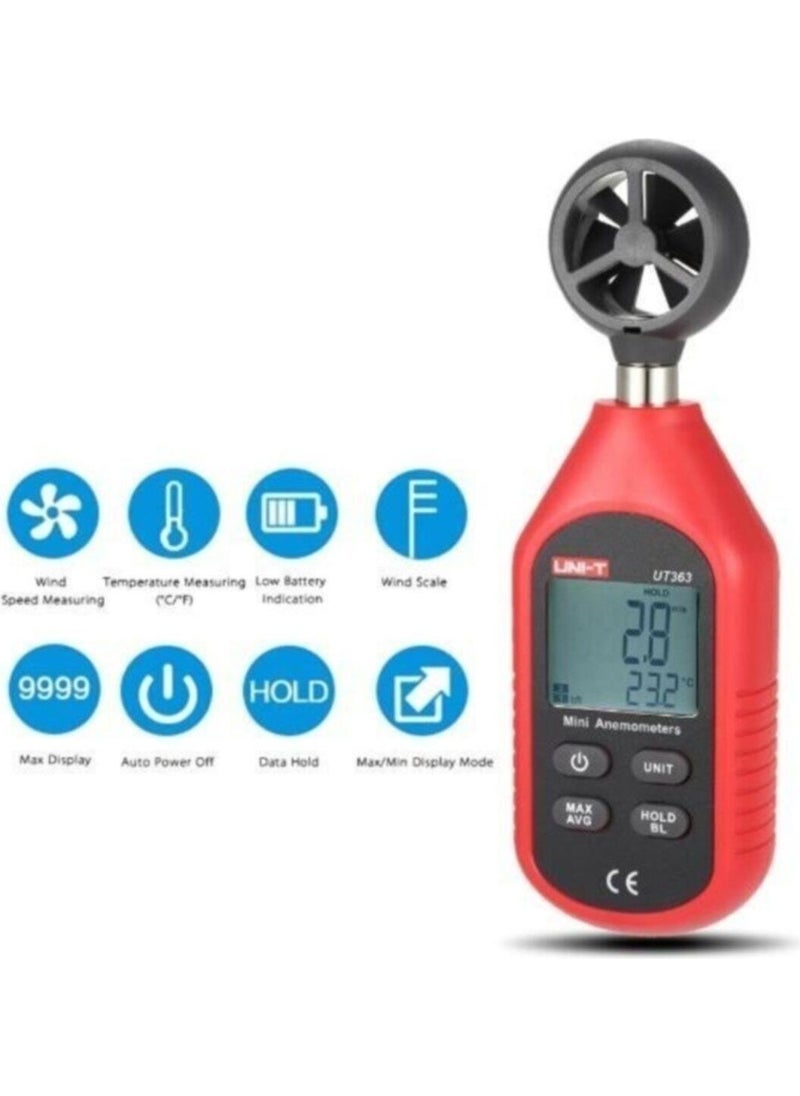 UniT Unı-T Ut 363 Mini Digital Wind Meter / Anemometer UT363  - Image 4