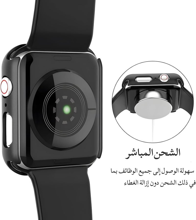 Misxi [2 Pack] Hard Black Case with Tempered Glass Screen Protector, Ultra Thin Anti-Scratch Protective Cover for iWatch 44mm Apple Watch SE 3 (2025) SE 2 SE Series 6 Series 5 Series 4 - Image 5
