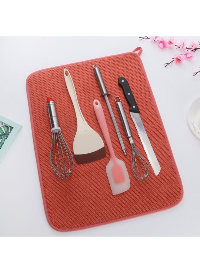 Cross-border Microfiber Absorbent Quick-drying Meal Mat Household Kitchenware Draining Drying Mat Pot Pillow Cup Butterfly Drying Mat Coaster Mat-Color:Blue-Specifications:38*50cm - Image 2