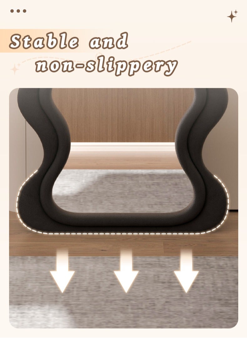 زينو مرآة طويلة الحجم 170×70×2.5 سم، مرآة غير منتظمةمشكلة الموجات، مرآة أرضية مقوسة بموجة، مرآة جدرانية قابلة للإرث أو التعليق أو الانحناء على الجدار للغرفة النومية، مرآة ذات إطار خشبي مُحيط بلون الفلانيل - Image 5