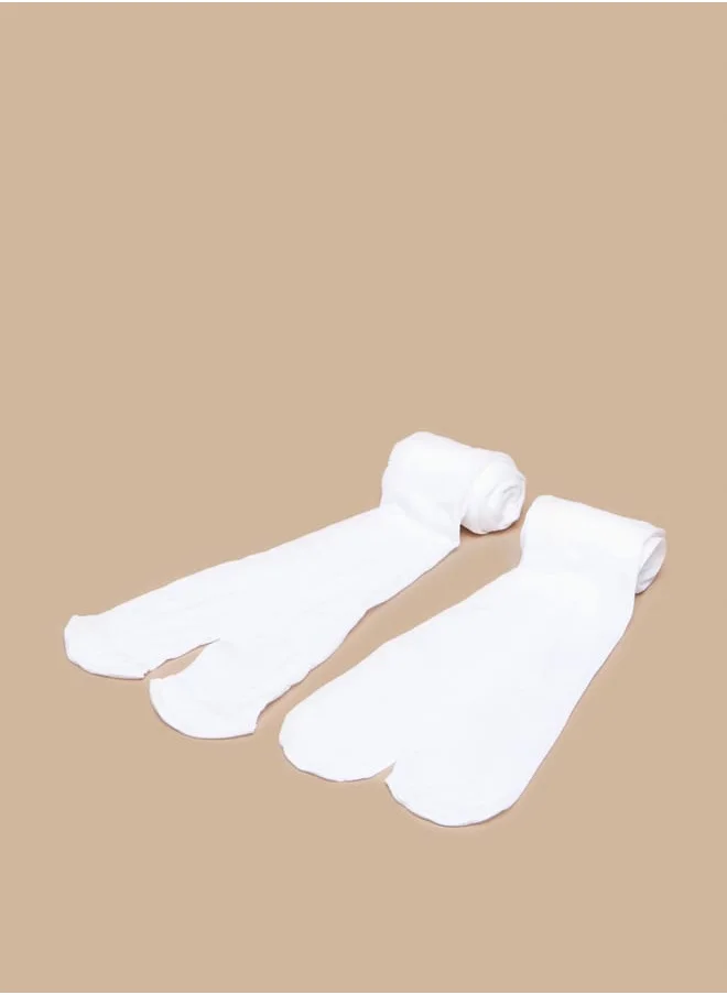 Little Missy Girls Solid Tights - Set of 2