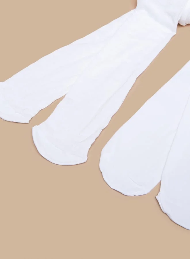 ليتل ميسي Girls Solid Tights - Set of 2