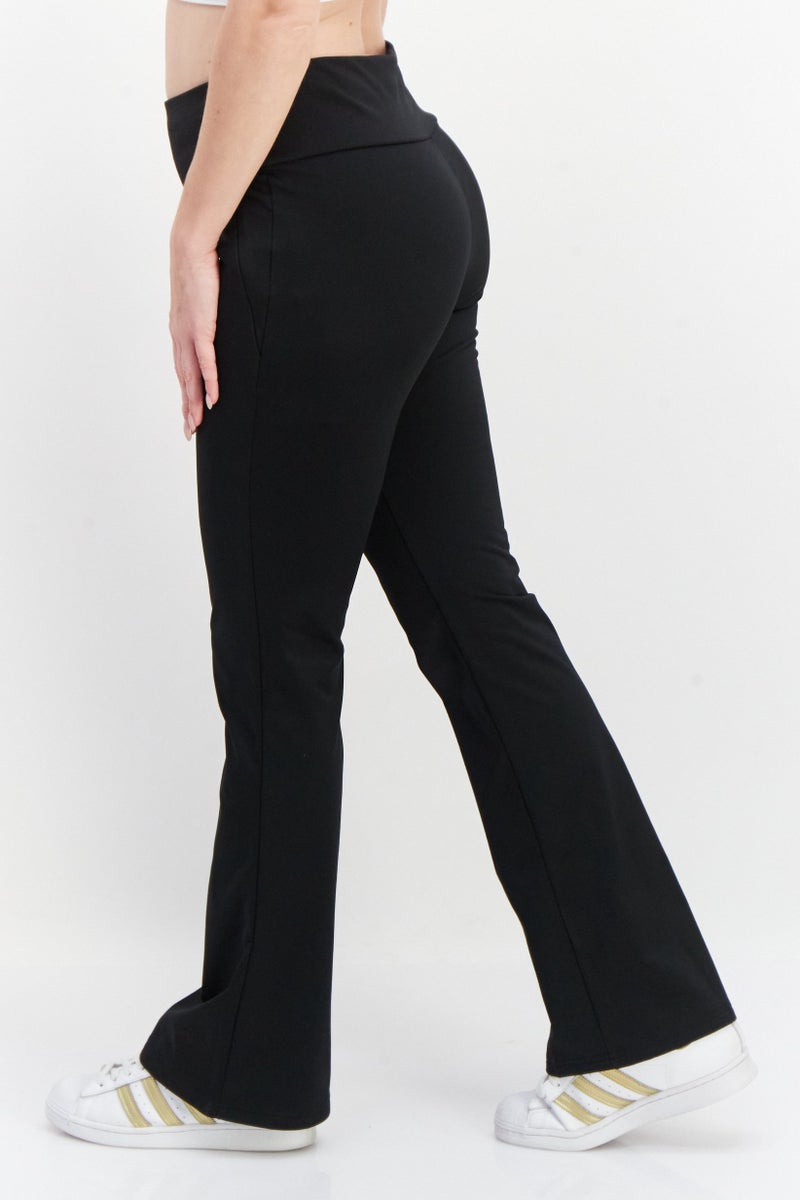 Tchibo Women Regular Fit Plain Pants, Black  - Image 3