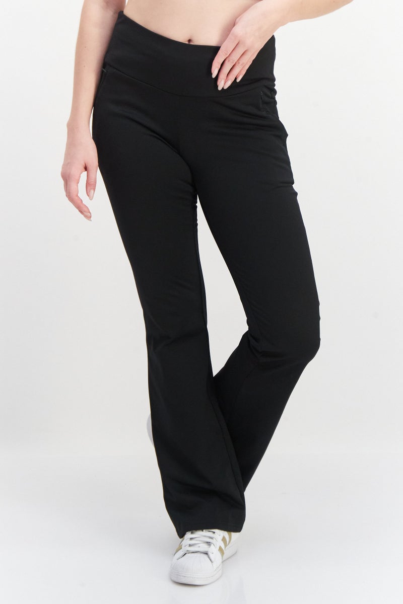 Tchibo Women Regular Fit Plain Pants, Black  - Image 1