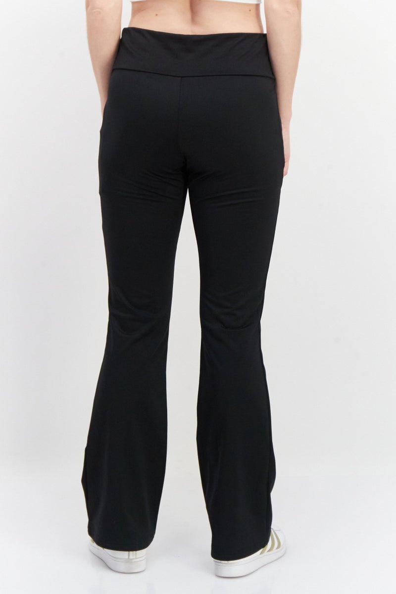 Tchibo Women Regular Fit Plain Pants, Black  - Image 4