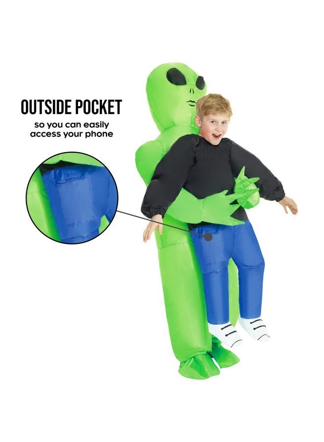 MORPH زي فضائي قابل للنفخ للأطفال، زي فضائي للأطفال، زي تنكر مختطف من قبل الفضائيين، مقاس واحد - Image 3