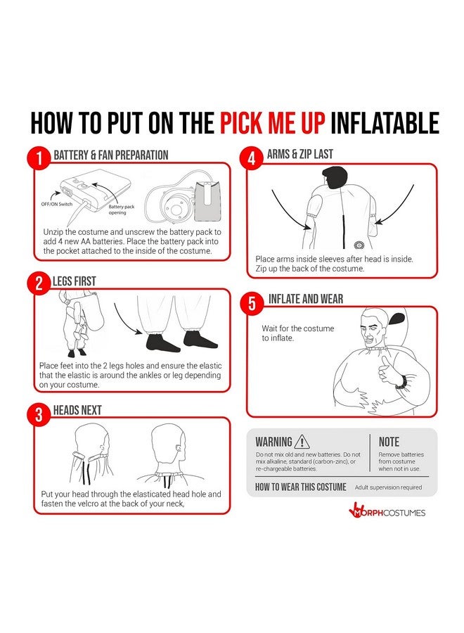 MORPH زي فضائي قابل للنفخ للأطفال، زي فضائي للأطفال، زي تنكر مختطف من قبل الفضائيين، مقاس واحد - Image 5