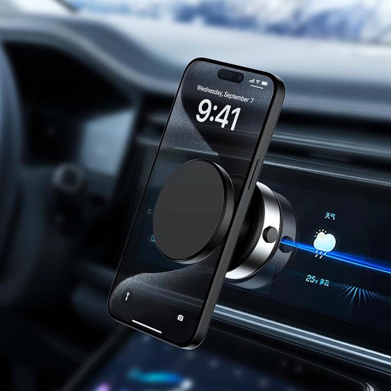 360° Rotatable Magnetic Phone Holder - Powerful 32 N52 Magnet Grip, Tool-Free Installation for Car Dashboard, Window or Smooth Surfaces - Image 2