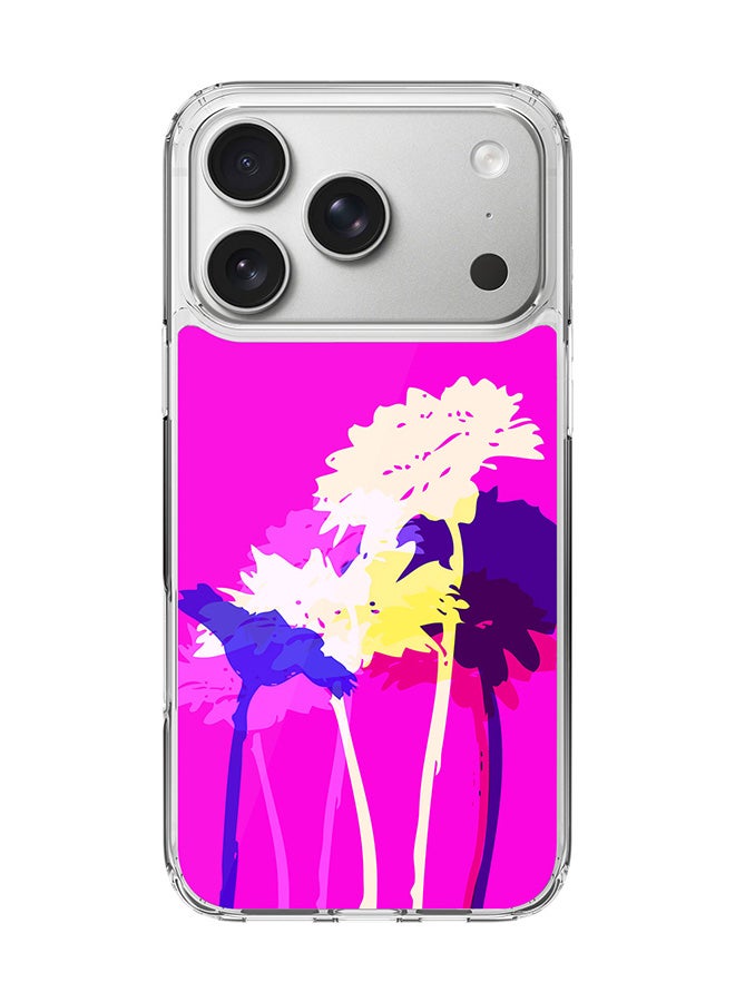 Stylizedd Classic Clear MagSafe Case for iPhone 17 Pro , Hybrid Soft Case Flexible Edges Anti Drop TPU PC Gel Thin Transparent Cover [ Designed for iPhone 17 Pro ] - Bleeding Flowers (Pink)