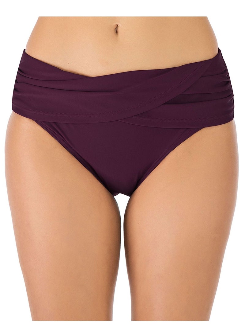 Loquat Purple halterneck split swimsuit slimming solid color swimsuit lady bikini - Image 5