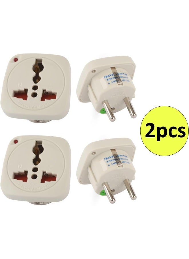 melfi Melfi Multi Travel Adaptor Suchko To Universal Power Adapter Uk/Us/Au To Eu Converter With Shutter And Indicator (Pack Of 2)  - Image 2