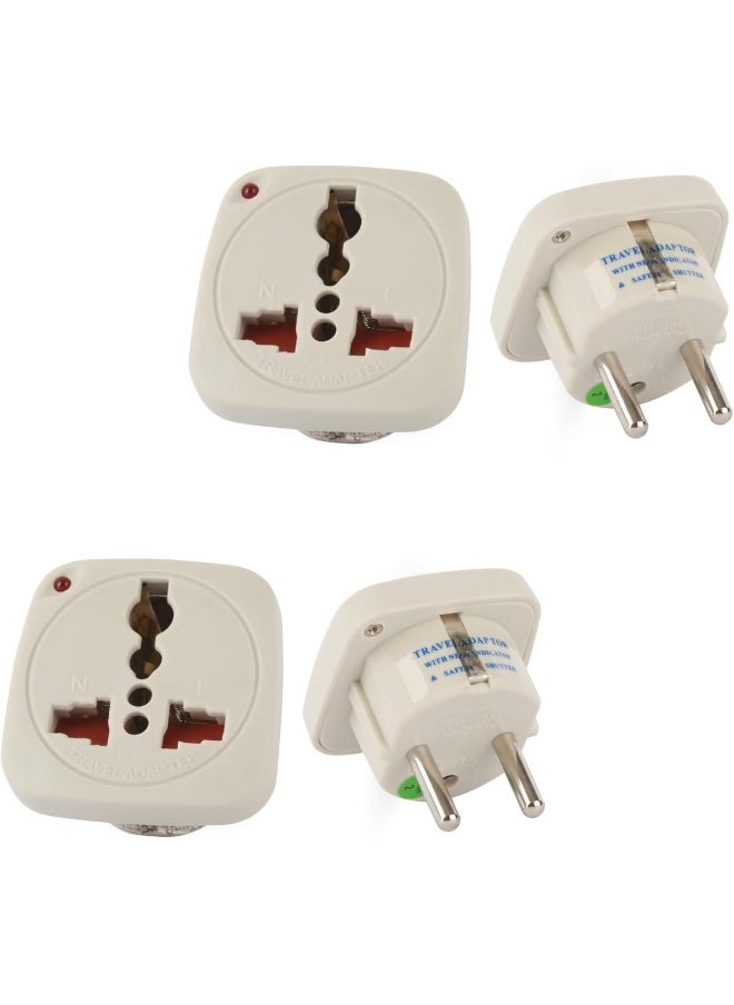melfi Melfi Multi Travel Adaptor Suchko To Universal Power Adapter Uk/Us/Au To Eu Converter With Shutter And Indicator (Pack Of 2)  - Image 1