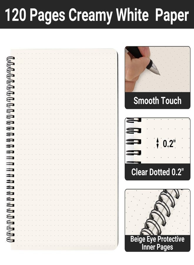EUSOAR دفاتر حلزونية من EUSOAR، مقاس A4 كبير، 3 عبوات، 11 بوصة × 8.5 بوصة، 120 صفحة، دفاتر تدوين يوميات حلزونية بنقاط، دفاتر ورق سميك للرسم والرياضيات والتخطيط والملاحظات والكتابة في الكلية والمكتب - أسود - Image 3