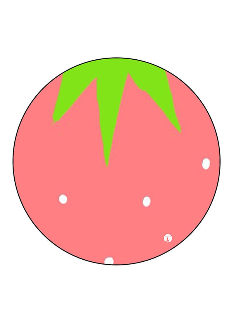 RKN Strawberry Printed Round Pin Badge Multicolour - Image 1