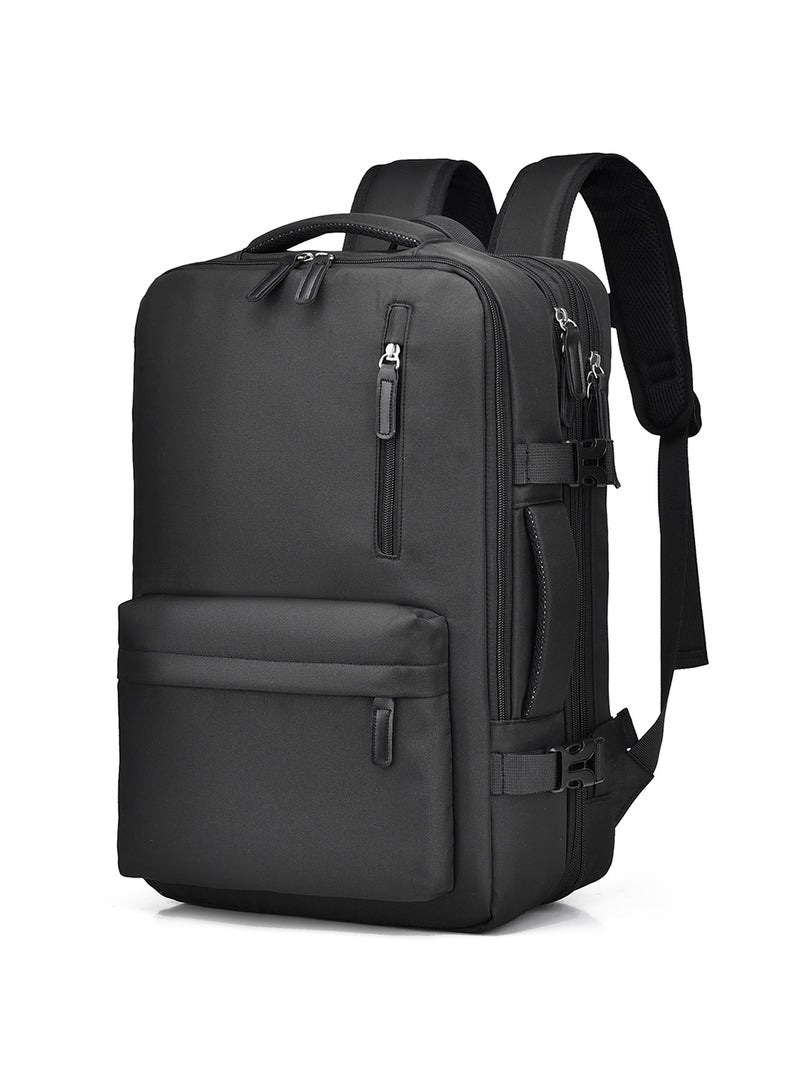 TokFaa Carry on Backpack,Large Travel Laptop Backpack Expandable 40L Flight Approved Weekender Overnight Luggage Bag for Men Women 17 Inch Waterproof Daypack for Business College School（Black） - Image 1