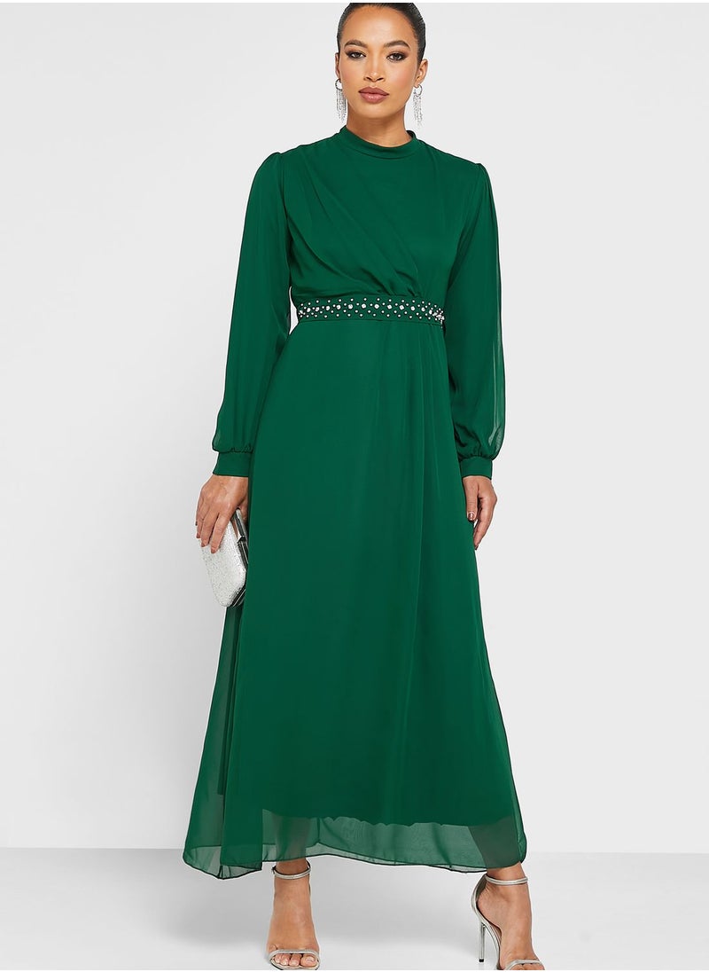 Khizana - Embellished Waistbelt Detail Dress - Image 1