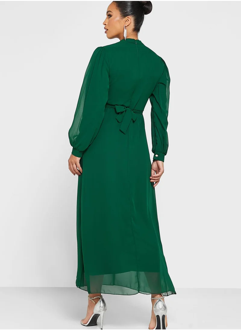 Khizana Embellished Waistbelt Detail Dress