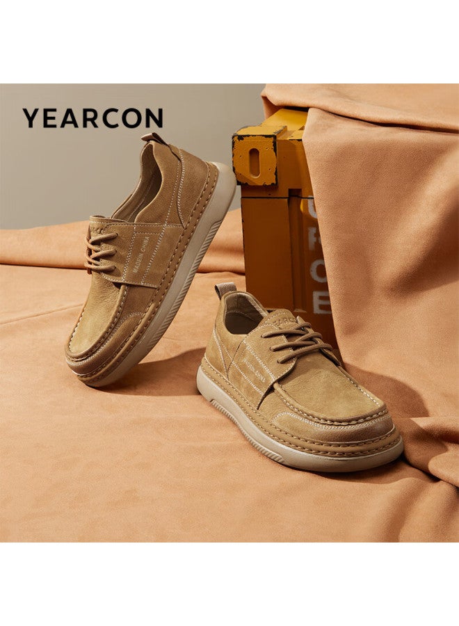 YEARCON Yierkang Men's Outdoor Fashion Work Shoes Spring New Casual Leather Shoes 96192w Yellow Brown Size 42 - Image 1