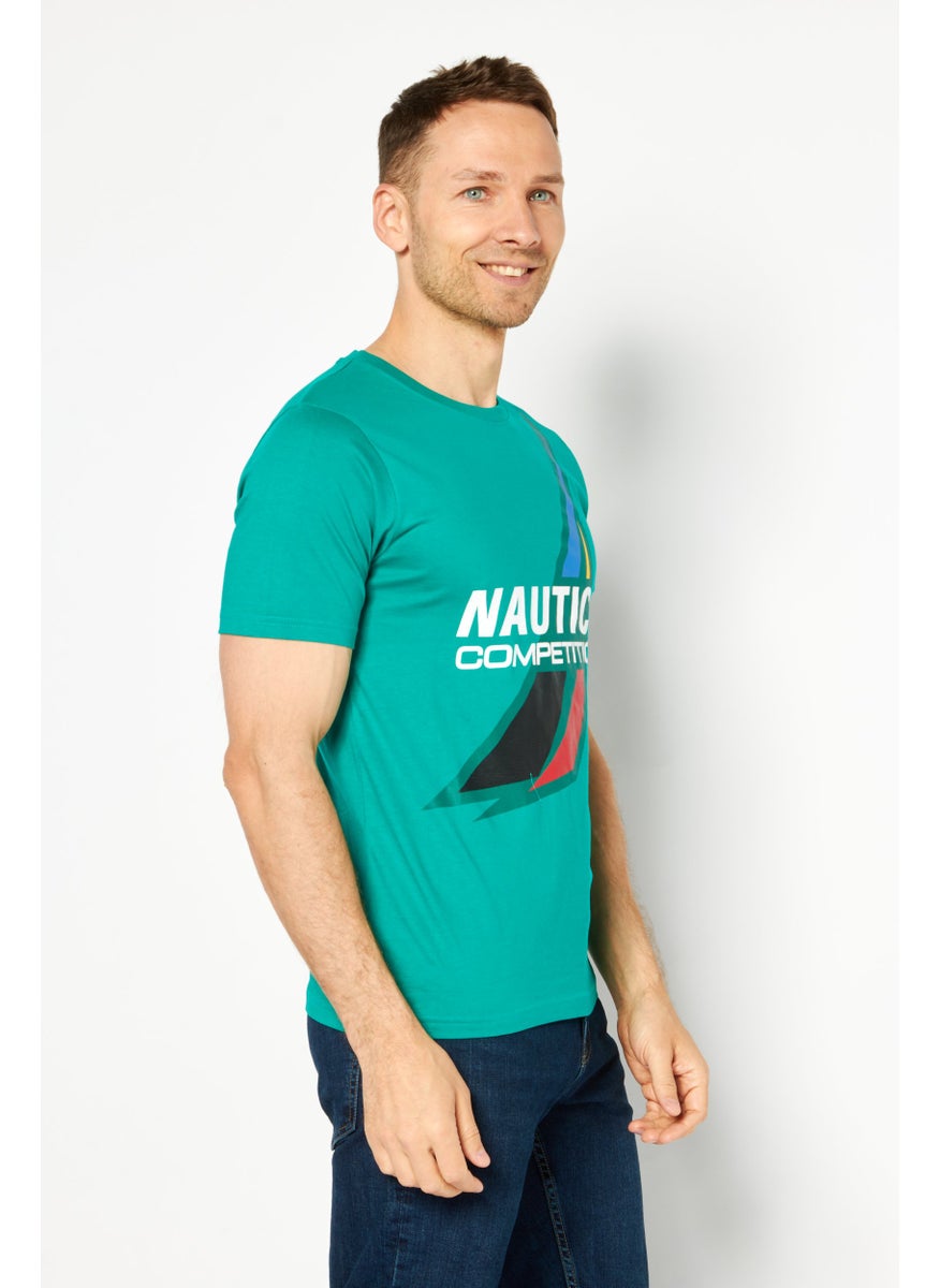 Nautica Competition Men Crew Neck Short Sleeve Graphic Printed T-Shirt, Green  - Image 3