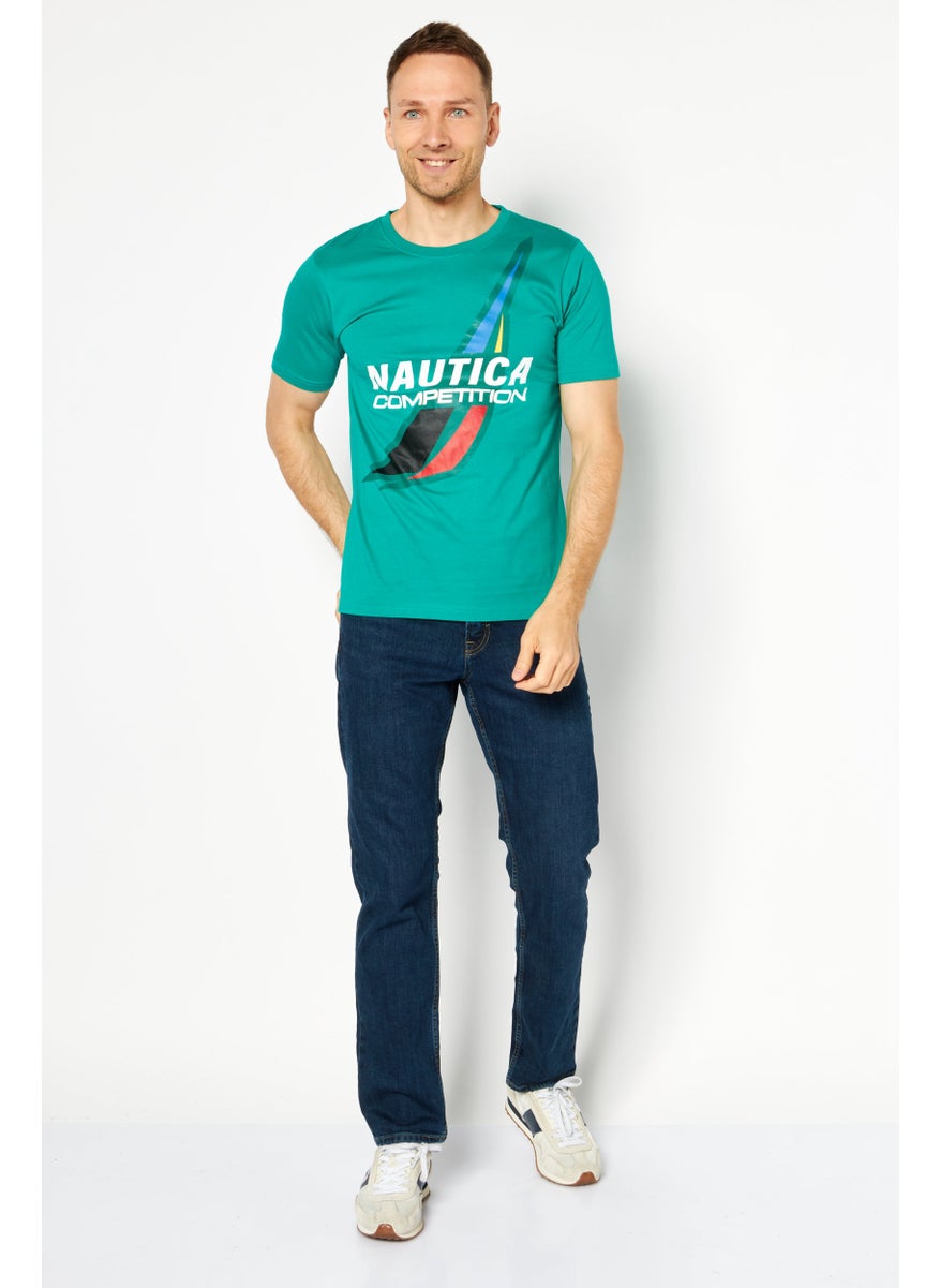 Nautica Competition Men Crew Neck Short Sleeve Graphic Printed T-Shirt, Green  - Image 2