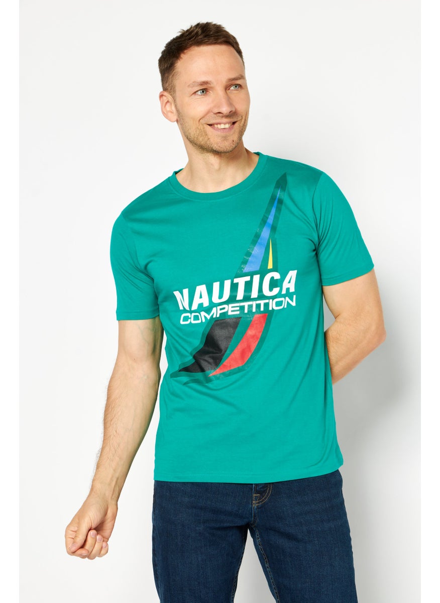 Nautica Competition Men Crew Neck Short Sleeve Graphic Printed T-Shirt, Green  - Image 1