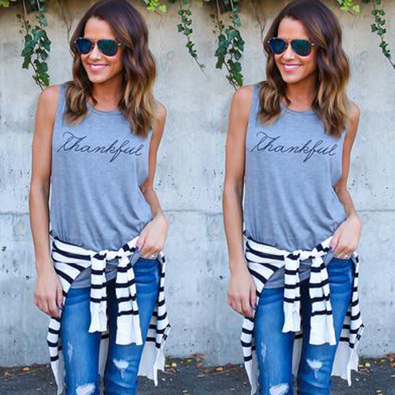 [Pictures can be ordered *] [cross-border] women's sleeveless vest short-sleeved top T-shirt - Image 1