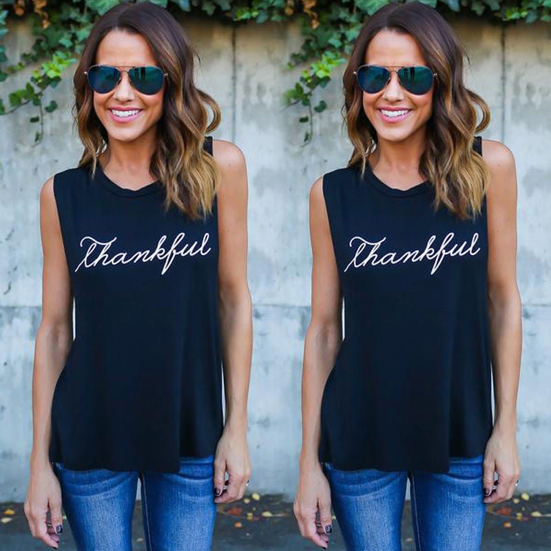 [Pictures can be ordered *] [cross-border] women's sleeveless vest short-sleeved top T-shirt - Image 4