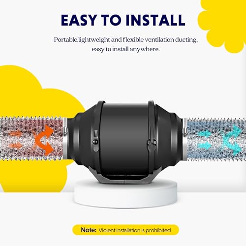 iPower 4 inch 8 feet Non-Insulated Flex Air Aluminum Foil Ducting Dryer Vent Hose for HVAC Ventilation with 2 Clamps, Silver - Image 4