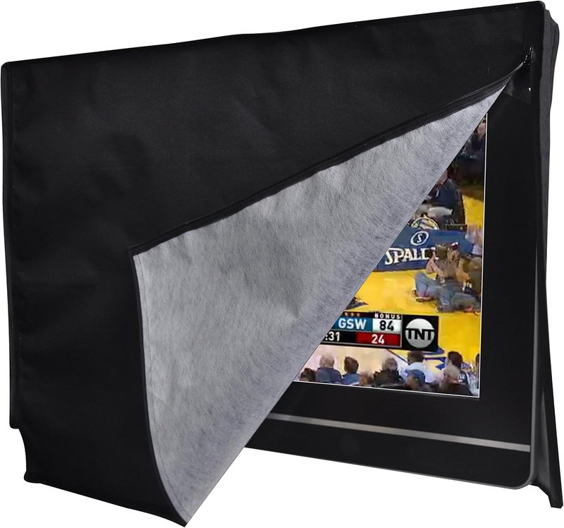 acoveritt Outdoor 70" TV Set Cover,Scratch Resistant Liner Protect LED Screen Best-Compatible with Standard Mounts and Stands (Black) - Image 3