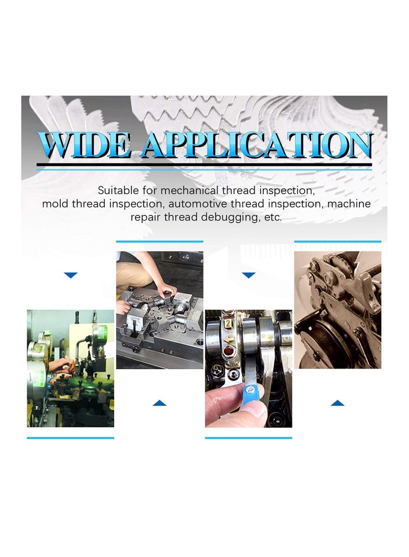 3-Piece Thread Pitch Gauge Set (55° & 60° Metric) + 51-Piece SAE Type + 52-Piece Metric, SAE & British Whitworth Thread Gauge Set for Precision Measurement - Image 5