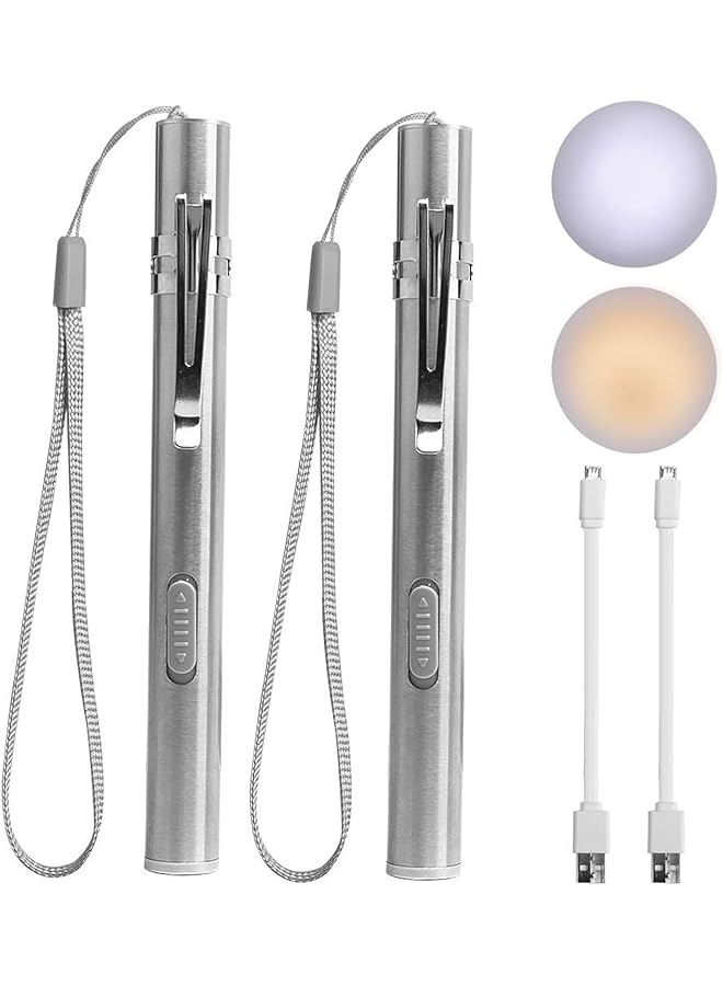 KASTWAVE 2Pack Pen Torches Medical for Nurses Reusable Rechargeable Torch LED Lights Pen Light Diagnostic Pen Light USB Pen Torches for Nurses Students Doctors - Image 1