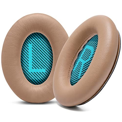 WC Wicked Cushions Upgraded Replacement Ear Pads for Bose Headphones - Compatible with QC15 / QC25 / QC35 & 35 ii / QC2 / AE2 / AE2i / AE2W / Soundlink - Softer Leather, Luxury Memory Foam | Beige - Image 1